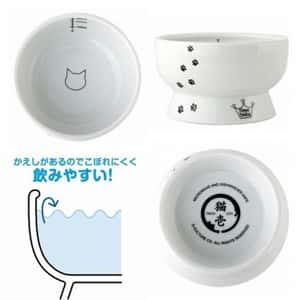 飲食用具 日本猫壱 necoichi ペット 陶瓷闊圓寵物水碗 (腳印款) (貓犬用) DC-0704-SC02