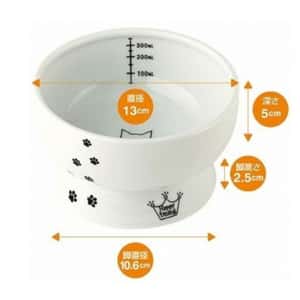 日本猫壱 necoichi ペット 陶瓷闊圓寵物水碗 (腳印款) (貓犬用) DC-0704-SC02 (圖片3)