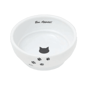 日本猫壱 necoichi ペット 陶瓷平底寵物糧食碗 (猫柄腳印款) (貓犬用) (圖片4)