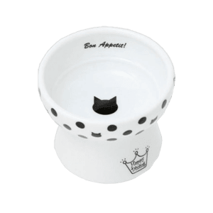 日本猫壱 necoichi ペット 陶瓷高腳寵物小型點心碗 (水玉波點款) (貓犬用) DC-0706-01 (圖片4)