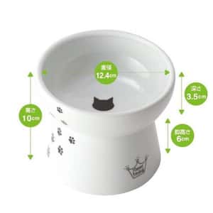 飲食用具 日本猫壱 necoichi ペット 陶瓷高腳寵物糧食碗 大碼 (腳印款) (貓犬用) DC-0708-SC01
