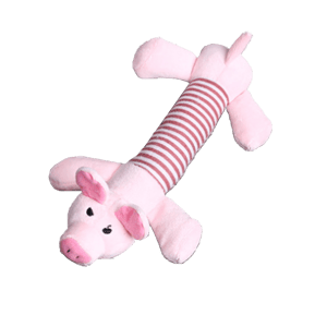 HelloDOG 玩具嚴選 咇咇公仔狗狗磨牙玩具 小豬 (粉紅間條) (圖片3)