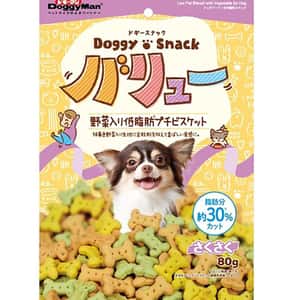 DoggyMan 狗零食 DoggyMan 日本狗零食 低脂健康蔬菜 彩色骨頭型小餅乾 80g (犬用)