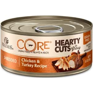 WELLNESS 貓罐頭 WELLNESS CORE 貓罐頭 無穀物 Hearty Cuts 雞絲及火雞絲 5.5oz 156g (8000)
