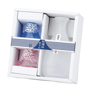 酒杯套裝品配件 日本清酒杯 富士山招福杯 酒杯酒瓶套裝 箱入 (G639-M76)
