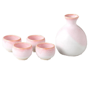 酒品配件 日本美濃燒 桜ながし 清酒器套裝 (55-55-41)