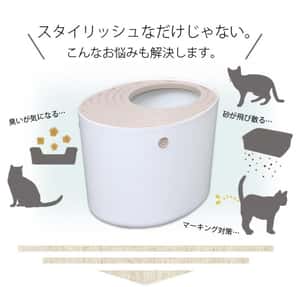 日本IRIS 封閉型頂出式單層貓砂盆 豆腐貓砂 適用 白色 PUNT-530 (圖片7)