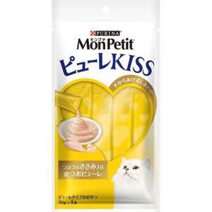 MonPetit 貓零食 寵物零食推薦：日本MonPetit 肉泥餐包 鰹魚雞肉肉碎 40g (鮮黃) (停售)