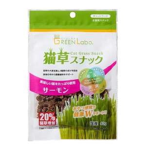 貓咪保健用品推薦：日本GREEN Labo 貓草20%增量 去毛球小食 原味 40g (桃紅) (停售)