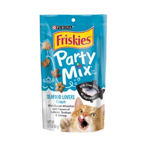 Friskies 貓零食 Friskies喜躍 Party Mix Crunch 貓零食 貓脆餅 海鮮(白魚+龍蝦+扇貝+蝦) 6oz (NE12363233)