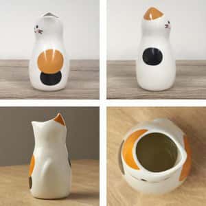 日本清酒杯 德利 酒杯酒瓶套裝 貓 一套三個 (圖片3)