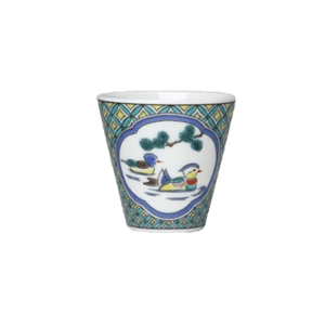 酒品配件 日本清酒杯 九谷燒 猪口 おしどり 1個入
