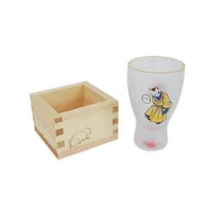 清酒杯品配件 日本清酒杯 石塚硝子 枡酒杯 江戶貓手まりねこ 100ml (6616) (TBS)