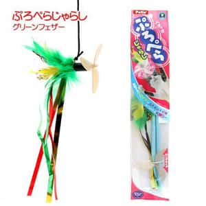 逗貓棒 貓玩具 Petio 螺旋槳逗貓棒 綠色羽毛 (91602341)