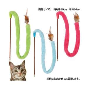 日本Petio 毛絨彩繩逗貓棒 (顏色隨機) (圖片3)