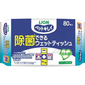 日本獅王LION Pet 寵物除菌不含酒精濕紙巾 80枚 (新舊包裝隨機) (圖片3)