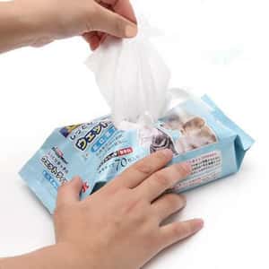 DoggyMan 日本貓狗用品 水潤觸感濕紙巾 70枚 (淺藍) (圖片3)