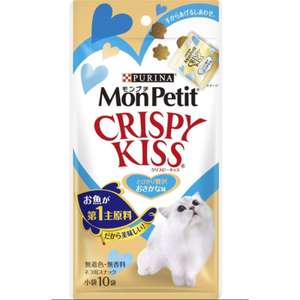 MonPetit 貓零食 寵物零食推薦：日本MonPetit Crispy Kiss 貓零食 貓脆餅 高級魚味 30g (藍)