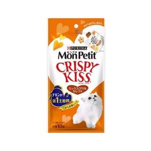 MonPetit 貓零食 寵物零食推薦：日本MonPetit Crispy Kiss 貓零食 貓脆餅 烤肉味 30g (橙)