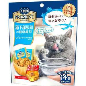 COMBO 貓零食 寵物零食推薦：COMBO 日本二合一健康貓零食 下部尿路健康維持配方 42g (藍)