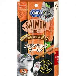 貓零食 寵物零食推薦：日本COMBO 貓咪肉條零食 三文魚味 7本入 (停售)