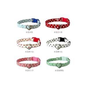 貓頸帶 貓頸圈 日本和風波點 心心扣 貓貓頸帶 L碼 (顏色隨機)