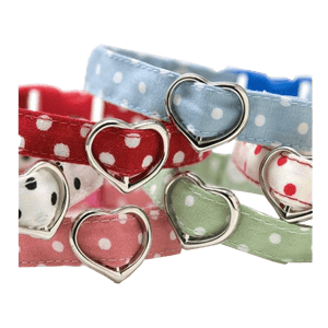 日本和風波點 心心扣 貓貓頸帶 L碼 (顏色隨機) (圖片3)