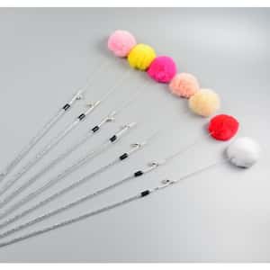 HelloDOG 玩具嚴選 兔毛柔軟波波逗貓棒 (顏色隨機) (圖片3)