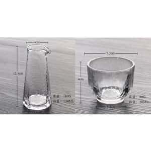 日式清酒杯 玻璃酒杯酒瓶套裝 一瓶三杯 (圖片4)