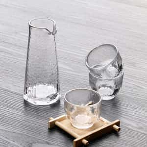 日式清酒杯 玻璃酒杯酒瓶套裝 一瓶三杯 (圖片5)