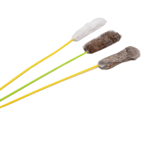 逗貓棒 貓玩具 HelloDOG 玩具嚴選 天然絨兔毛逗貓棒 1支 (顏色隨機)