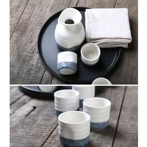 酒杯套裝品配件 日式和風酒杯酒瓶套裝 白藍色 一瓶四杯