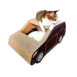 貓咪法拉利 嚴選瓦楞紙車形貓窩貓抓板 60cm(L)X30cm(W)X26cm(H) (圖片3)