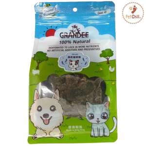 GRANDEE 貓零食 寵物零食推薦：GRANDEE 香港製造 天然風乾小食 貓草鴨胸片 50g (GD/08-50)