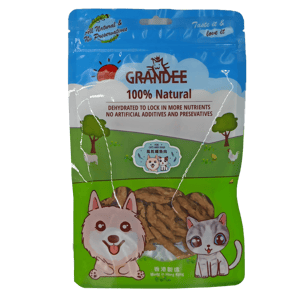 GRANDEE 貓零食 寵物零食推薦：GRANDEE 香港製造 天然風乾小食 泰國鱷魚肉條 50g (貓犬用) (GD/10-50) 賞味期限 2025.1