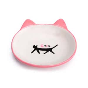 陶瓷寵物碗 貓耳淺底 (顏色隨機) (圖片3)