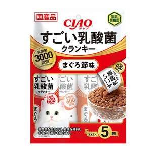 CIAO 貓糧 貓乾糧推薦：CIAO 貓糧 日本3000億個乳酸菌系列 金槍魚味 22g 5袋入 (紅) (P-231)