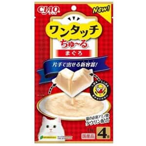 CIAO 貓零食 貓零食 CIAO 貓零食 日本One Touch 肉泥杯 金槍魚醬盒 14g 4本入 (紅) (SC-311) (停售)