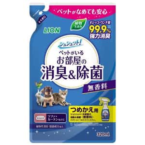 日常用品 日本獅王LION Pet 寵物除菌消臭噴霧 無香料配方 補充包裝 320ml (藍)