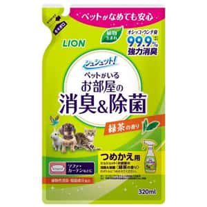 日常用品 日本獅王LION Pet 寵物除菌消臭噴霧 綠茶味 補充包裝 320ml (青綠) 停售