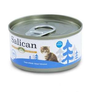 Salican 貓罐頭 貓濕糧推薦：Salican 貓罐頭 白肉吞拿魚慕絲幼貓用 85g 深藍 (001969)