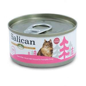 Salican 貓罐頭 貓濕糧推薦：Salican 貓罐頭 白肉吞拿魚青口南瓜湯 85g 粉紅 (001975)