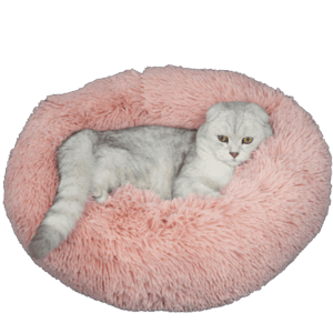 寵物床墊用品 寵物床 圓形絨毛厚身軟軟睡窩 直徑60cm 粉紅 L碼
