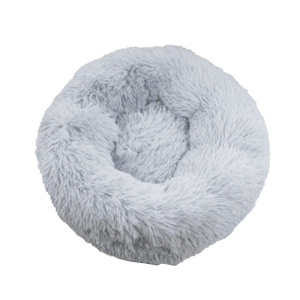 寵物床墊用品 寵物床 圓形絨毛厚身軟軟睡窩 直徑60cm 淺灰 L碼