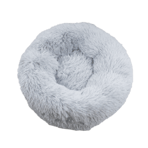 寵物床墊用品 寵物床 圓形絨毛厚身軟軟睡窩 直徑50cm 淺灰 M碼