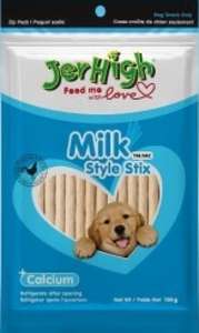 狗零食推薦：Jerhigh 狗小食 Milk Style Stix 牛奶雞肉條 100g (JER09) (賞味期限 2025-06)
