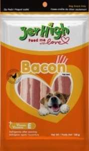 狗零食推薦：Jerhigh 狗小食 Bacon 煙肉味雞片 100g (JER05)
