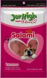 狗零食推薦：Jerhigh 狗小食 Salami 沙樂美雞肉片 100g (JER01/100)