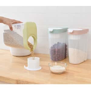 飲食用具 日式防潮密封扭蓋自帶量杯 貓糧狗糧 糧桶 一個裝 (顏色隨機)
