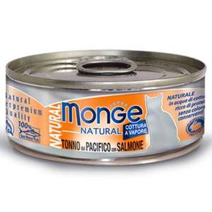 Monge 貓罐頭 貓濕糧推薦：Monge 貓罐頭 高蛋白質野生海洋系列 太平洋吞拿魚三文魚 80g (MO7245)